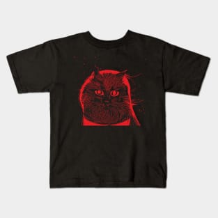 Cosmic Cat red print Kids T-Shirt